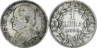 États italiens Lira PAPAL STATES, Pius IX, Rome, Argent, KM:1387 -