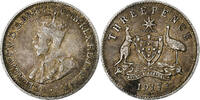 Australie Threepence George V, Melbourne, Argent, KM:24 -