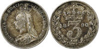Grande-Bretagne 3 Pence Victoria, Argent, KM:758 -