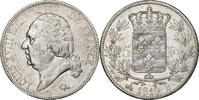 France 5 Francs Louis XVIII, Louis XVIII, Rouen, Argent, KM:711.2 -