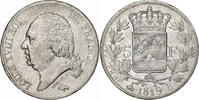 France 5 Francs Louis XVIII, Louis XVIII, Rouen, Argent, KM:711.2 -