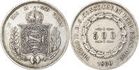 Brésil 500 Reis Pedro II, Argent, KM:464 -