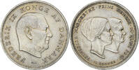 Danemark 10 Kroner Frederik IX, Copenhagen, Argent, KM:856 -