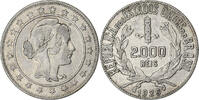 Brésil 2000 Reis Rio de Janeiro, Argent, KM:526 -