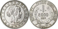 Brésil 2000 Reis Rio de Janeiro, Argent, KM:526 -