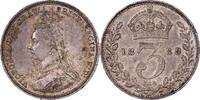 Grande-Bretagne 3 Pence Victoria, Argent, KM:758 -