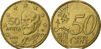 Grèce 50 Euro Cent Athènes, error clipped planchet, Laiton -