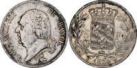 France 5 Francs Louis XVIII, Lille, Argent, Gadoury:614, KM:711.13 -