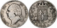 France 5 Francs Louis XVIII, Paris, Argent, Gadoury:614, KM:711.1 -