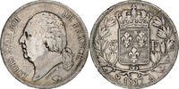 France 5 Francs Louis XVIII, Paris, Argent, Gadoury:614, KM:711.1 -