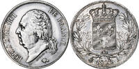 France 5 Francs Louis XVIII, Paris, Argent, Gadoury:614, KM:711.1 -