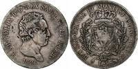 États italiens 5 Lire SARDINIA, Carlo Felice, Turin, Argent -