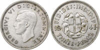 Grande-Bretagne 3 Pence George VI, Argent, KM:848 -