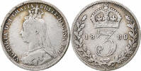 Grande-Bretagne 3 Pence Victoria, Argent, KM:758 -