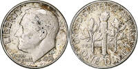États-Unis Dime Roosevelt Dime, Philadelphie, Argent, KM:195 -