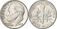 États-Unis Dime Roosevelt Dime, Denver, Argent, KM:195 -