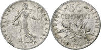 France 50 Centimes Paris, error clipped planchet, Argent -