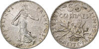 France 50 Centimes Semeuse, Paris, Argent, Gadoury:420, KM:854 -