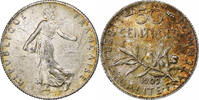 France 50 Centimes Semeuse, Paris, Argent, Gadoury:420, KM:854 -
