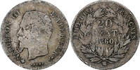 France 20 Centimes Napoléon III, Strasbourg, Argent, KM:778.2 -