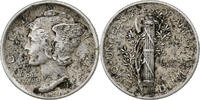 États-Unis Dime Mercury Dime, Philadelphie, Argent, KM:140 -