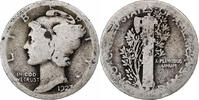 États-Unis Dime Mercury Dime, Philadelphie, Argent, B, KM:140 -
