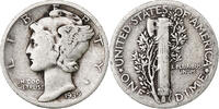 États-Unis Dime Mercury Dime, Philadelphie, Argent, KM:140 -