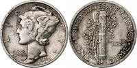 États-Unis Dime Mercury Dime, Philadelphie, Argent, KM:140 -