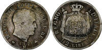 États italiens 2 Lire KINGDOM OF NAPOLEON, Napoléon I, Milan, Argent -