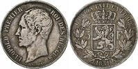 Belgique 5 Francs, 5 Frank Leopold I, Argent, KM:17 -