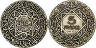 Maroc 5 Francs AH 1352/1933 Paris Mohammed V, Paris, Argent S+ 13,95 EUR  + 4,95 EUR frais d'envoi
