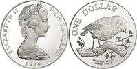 Nouvelle-Zélande Dollar Élisabeth II, BE, Argent, KM:54a -