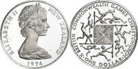 Nouvelle-Zélande Dollar Élisabeth II, BE, Argent, KM:44a -