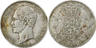 Belgique 5 Francs, 5 Frank Leopold I, Bruxelles, Argent, KM:17 -