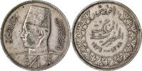 Égypte 10 Piastres Farouk, British Royal Mint, Argent, KM:367 -