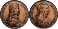 France Médaille Louis XIV et Anne d'Autriche, Bronze, Warin, Refrappe -