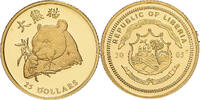 Libéria 25 Dollars Panda, American Mint, BE, Or -