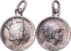 France Medaille Louis IX, Louis XI, Silvered Metal -