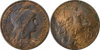 France 5 Centimes Dupuis, Paris, Bronze, Gadoury:165, KM:842 -