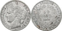 France 50 Centimes Cérès, Paris, Argent, Gadoury:419a, KM:834.1 -