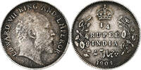 Indes britannique 1/4 Rupee Inde britannique, Edward VII, Calcutta, Argent, KM:506 -
