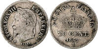 France 20 Centimes Napoléon III, Paris, Argent, KM:808.1 -