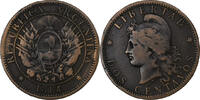Argentine 2 Centavos Bronze, KM:33 -