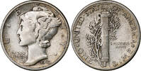 États-Unis Dime Mercury Dime, U.S. Mint, Argent, KM:140 -