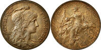 France 5 Centimes Monnaie, Dupuis, Paris, Bronze, Gadoury:165 -