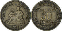 France 50 Centimes Chambre de commerce, Paris, Bronze-Aluminium -