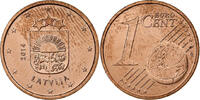Lettonie Euro Cent Stuttgart, Cuivre plaqué acier, KM:150 -