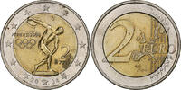 Grèce 2 Euro Olympics Athens, Athènes, Bimétallique, KM:209 -