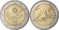 Portugal 2 Euro Revolution Oeillets, Lisbonne, Bimétallique -