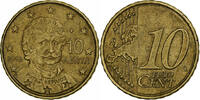 Grèce 10 Euro Cent Athènes, Laiton, KM:211 -